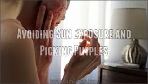 avoiding sun exposure and picking pimples