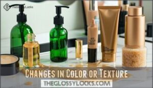 changes in color or texture
