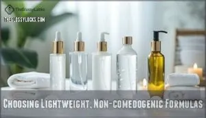choosing lightweight, non-comedogenic formulas