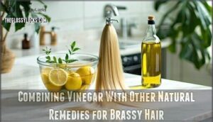 combining vinegar with other natural remedies for brassy hair