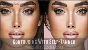 contouring with self-tanner