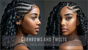 cornrows and twists
