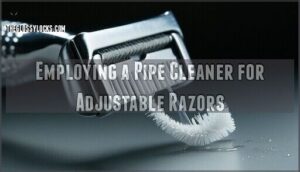 employing a pipe cleaner for adjustable razors