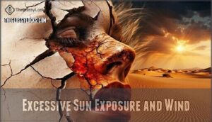 excessive sun exposure and wind