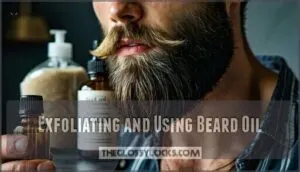 exfoliating and using beard oil