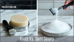 hard vs. soft soaps