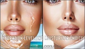 hydration level and moisturizer choice