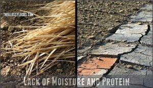 lack of moisture and protein