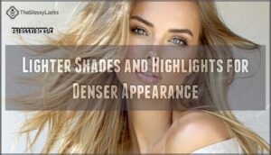 lighter shades and highlights for denser appearance