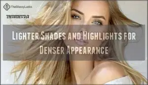 lighter shades and highlights for denser appearance