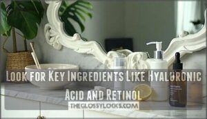 look for key ingredients like hyaluronic acid and retinol