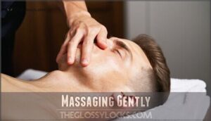 massaging gently