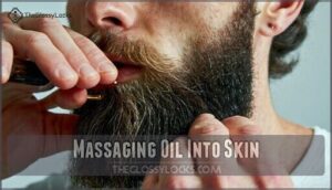 massaging oil into skin