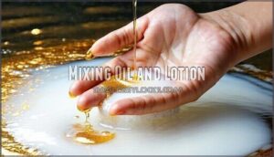 mixing oil and lotion