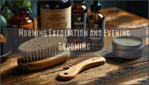 morning exfoliation and evening grooming