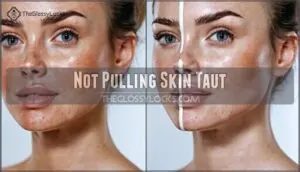 not pulling skin taut not pulling skin taut