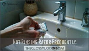 not rinsing razor frequently