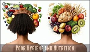 poor hygiene and nutrition