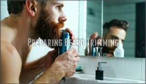 preparing beard trimming