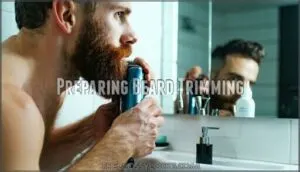 preparing beard trimming