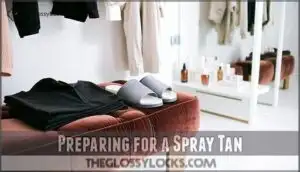 preparing for a spray tan