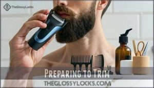preparing to trim