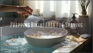 prepping bikini area for shaving
