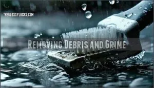 removing debris and grime removing debris and grime