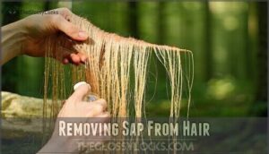 removing sap from hair