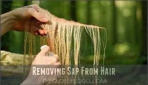 removing sap from hair