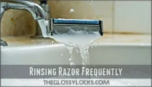 rinsing razor frequently