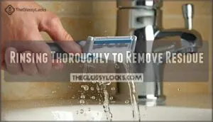 rinsing thoroughly to remove residue