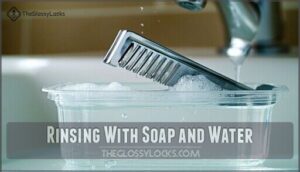 rinsing with soap and water rinsing with soap and water