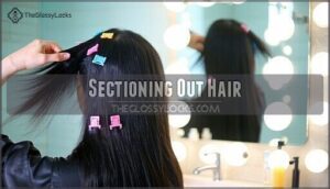 sectioning out hair