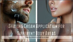 shaving cream application for different body areas