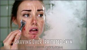 shaving over irritated skin