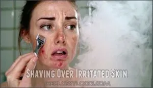 shaving over irritated skin
