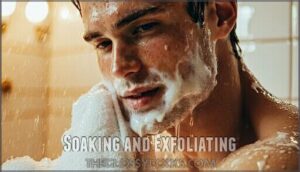 soaking and exfoliating