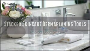 stacked skincare dermaplaning tools