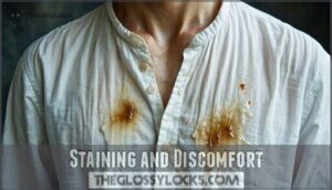 staining and discomfort