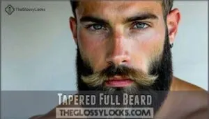 tapered full beard