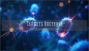 targets bacteria