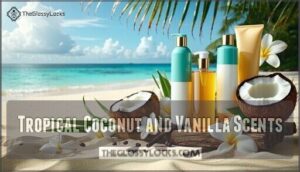 tropical coconut and vanilla scents
