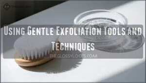 using gentle exfoliation tools and techniques