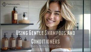 using gentle shampoos and conditioners