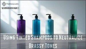 using tinted shampoos to neutralize brassy tones