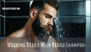 washing beard with beard shampoo