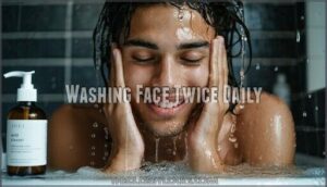 washing face twice daily