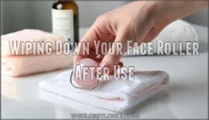 wiping down your face roller after use wiping down your face roller after use