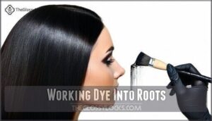 working dye into roots